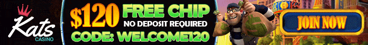 Kats Casino $120 free chip